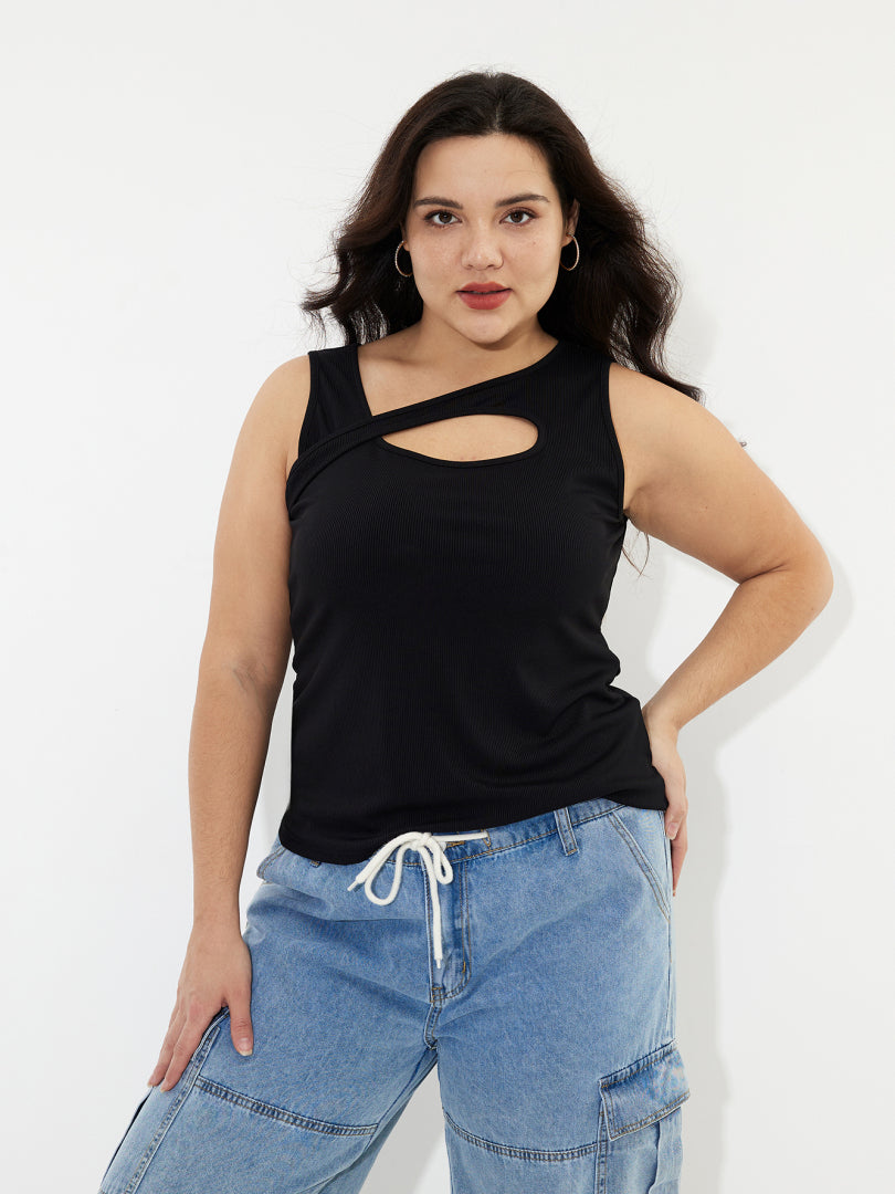 Plus Size Cut Out Tank Top 1232332