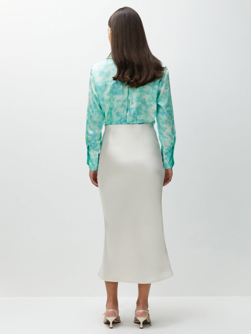 Satin A-Line Skirt 120125