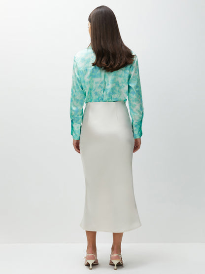 Satin A-Line Skirt 120125