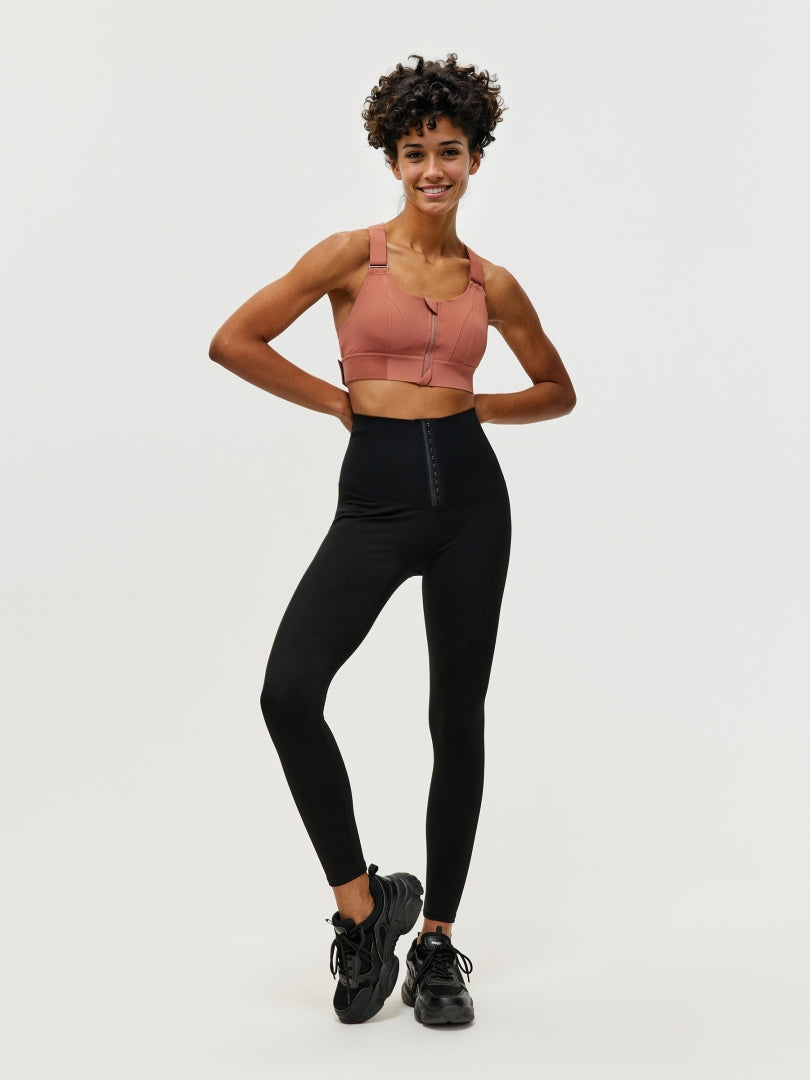 Zippered Criss Cross Back Sports Bra 106507