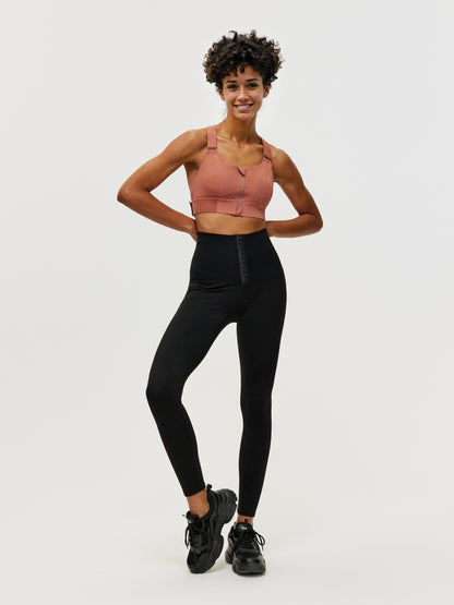 Zippered Criss Cross Back Sports Bra 106507