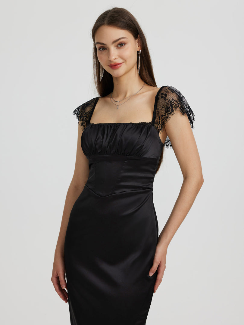 Lace-trimmed Bodycon Dress 116739