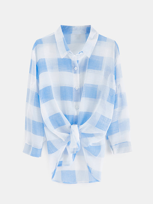 Printed Placket Blouse 1239922