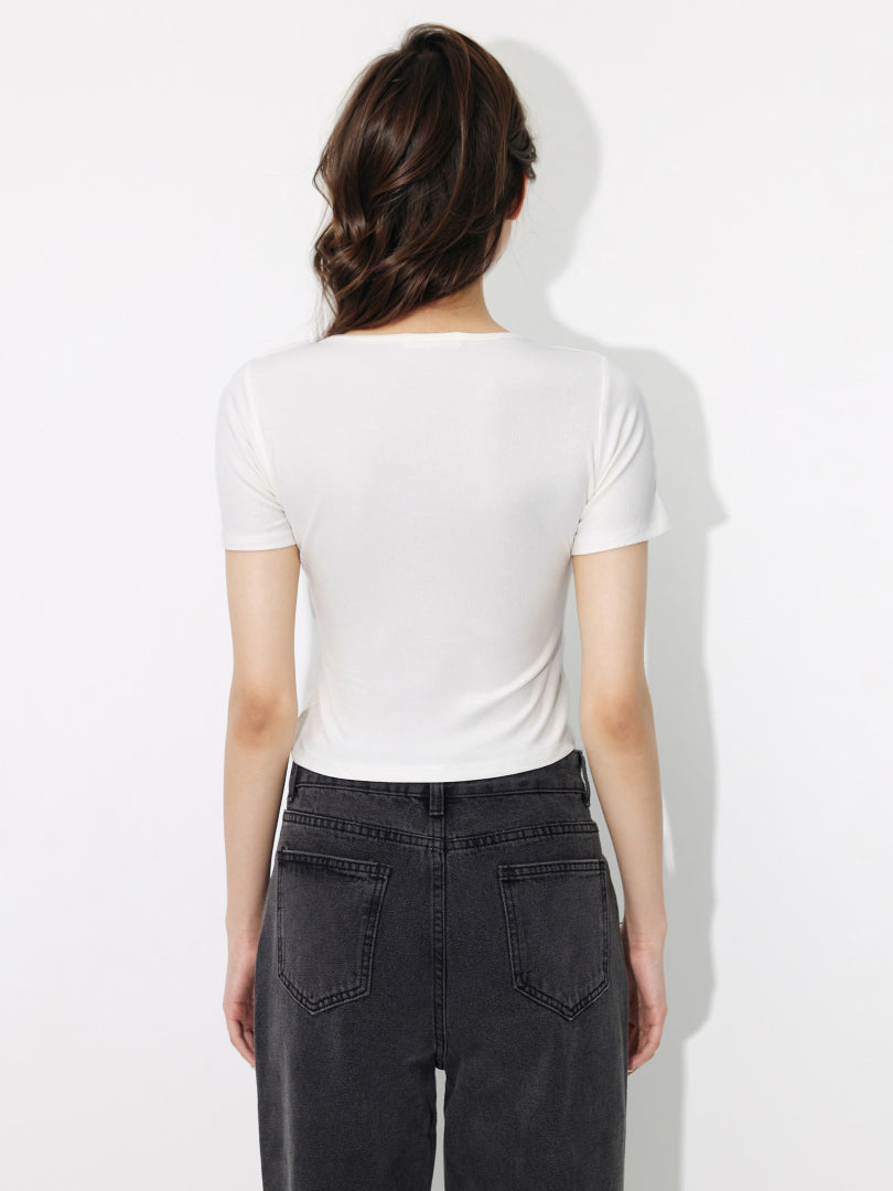 Zip Closure Crop Top 121330