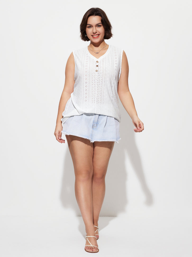 Plus Size Sheer Tank Top 1285932