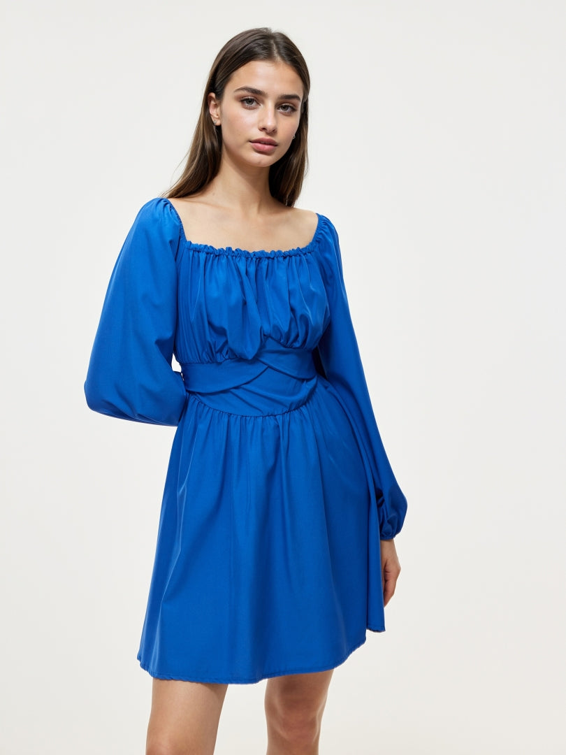 Short A-line Dress With Back Knot 107733