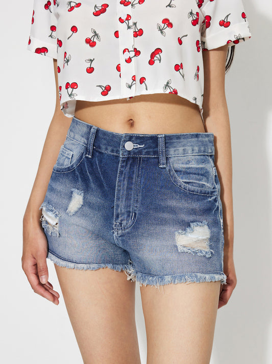 Denim Wide leg Shorts 1254932