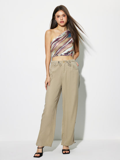 Gathered Straight Leg Jeans 1274552