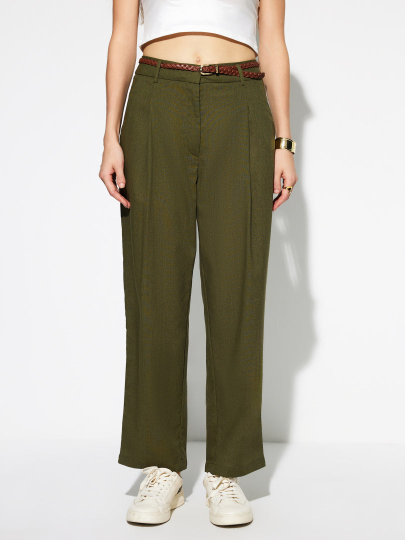 Belted Straight Leg Pants 1277862