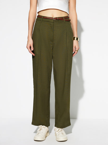 Belted Straight Leg Pants 1277862