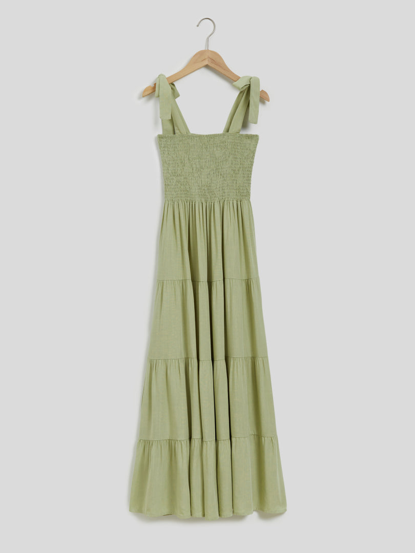 Smocking A-Line Dress 114083