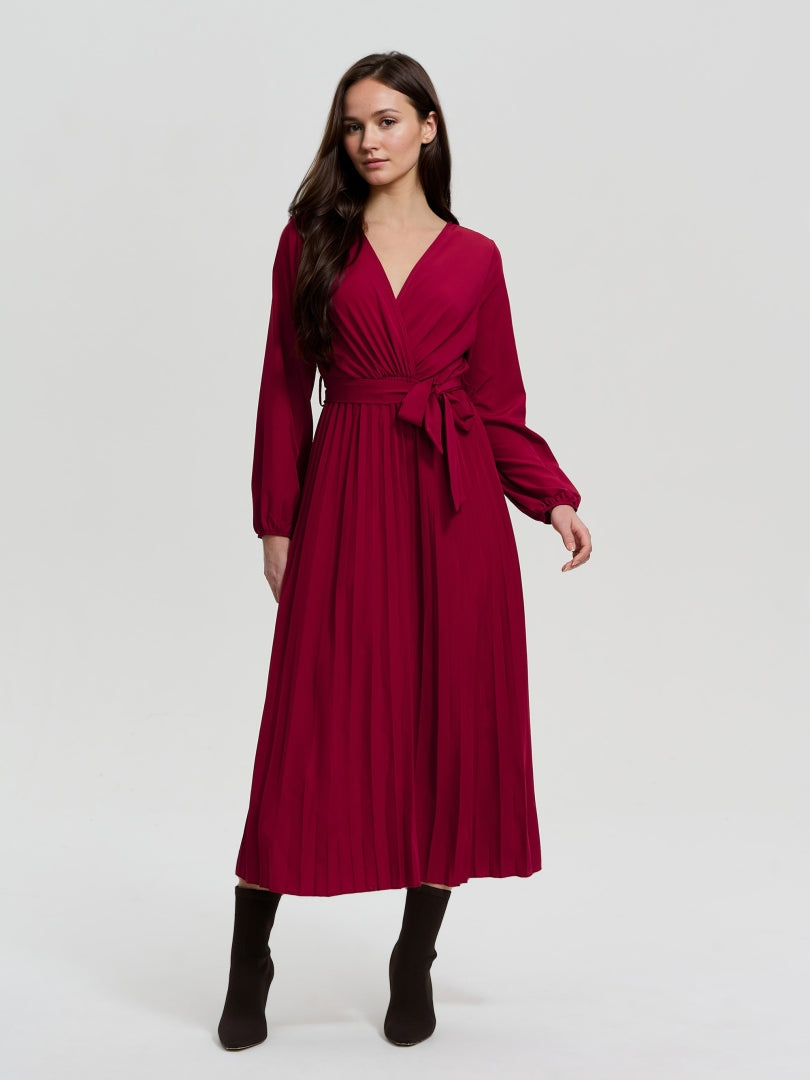 Pleated A-Line Dress 116487