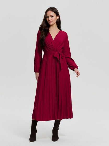 Pleated A-Line Dress 116487