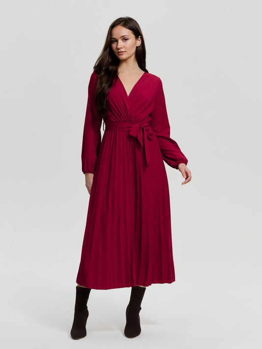 Pleated A-Line Dress 116487