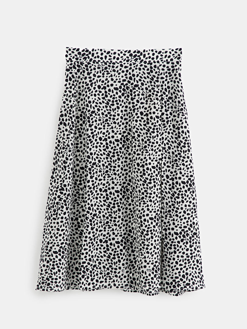 Printed Slit Midi Skirt 120678
