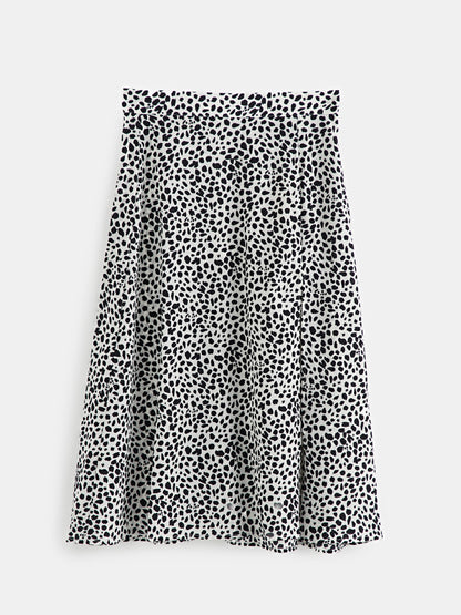Printed Slit Midi Skirt 120678