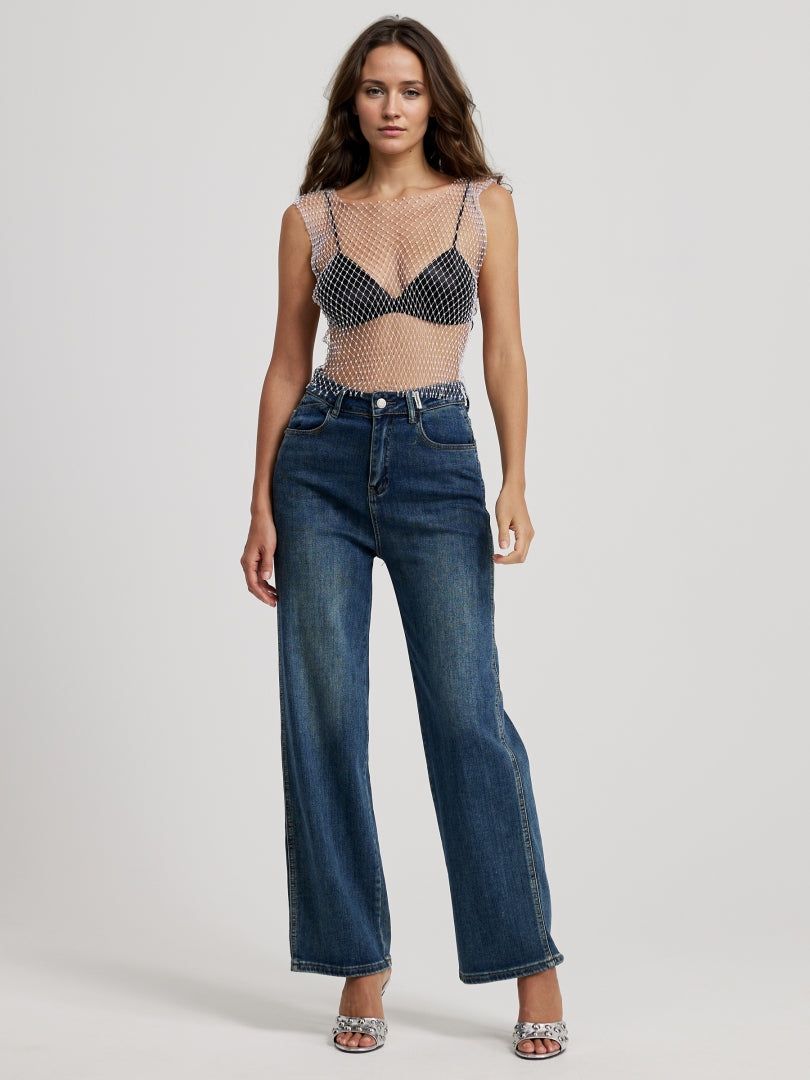 Sheer Rhinestone Top 109702