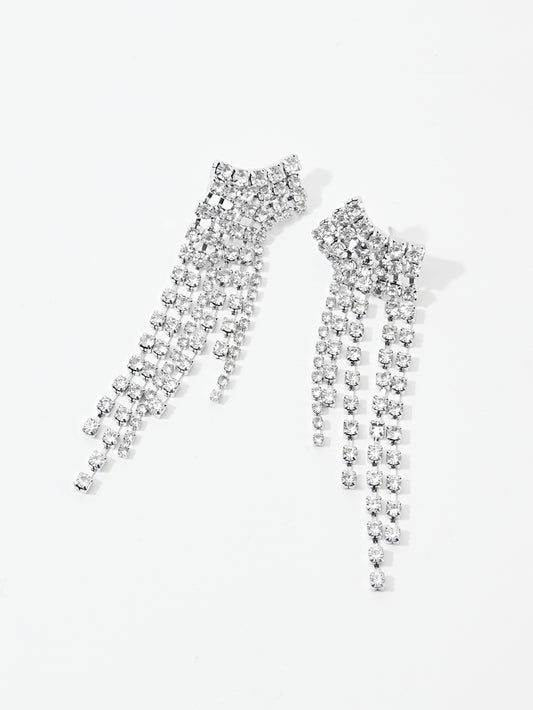 Embellished Fringed Drop Earrings 120508