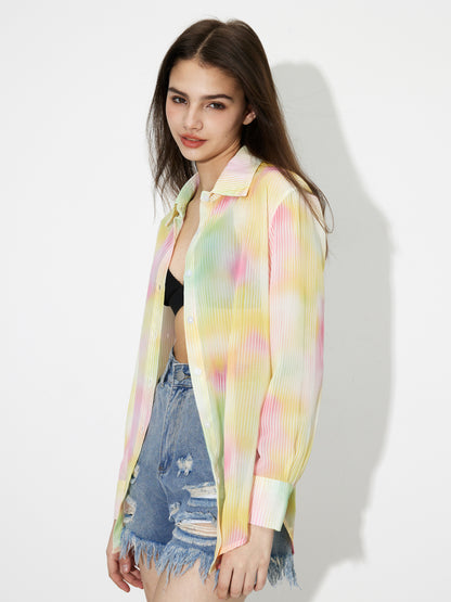 Sheer Placket Blouse 119155