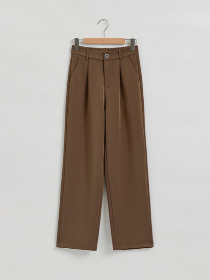 Button Straight Leg Pants 111511