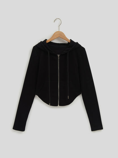 Ribbed Hooded Sweatshirt 117420