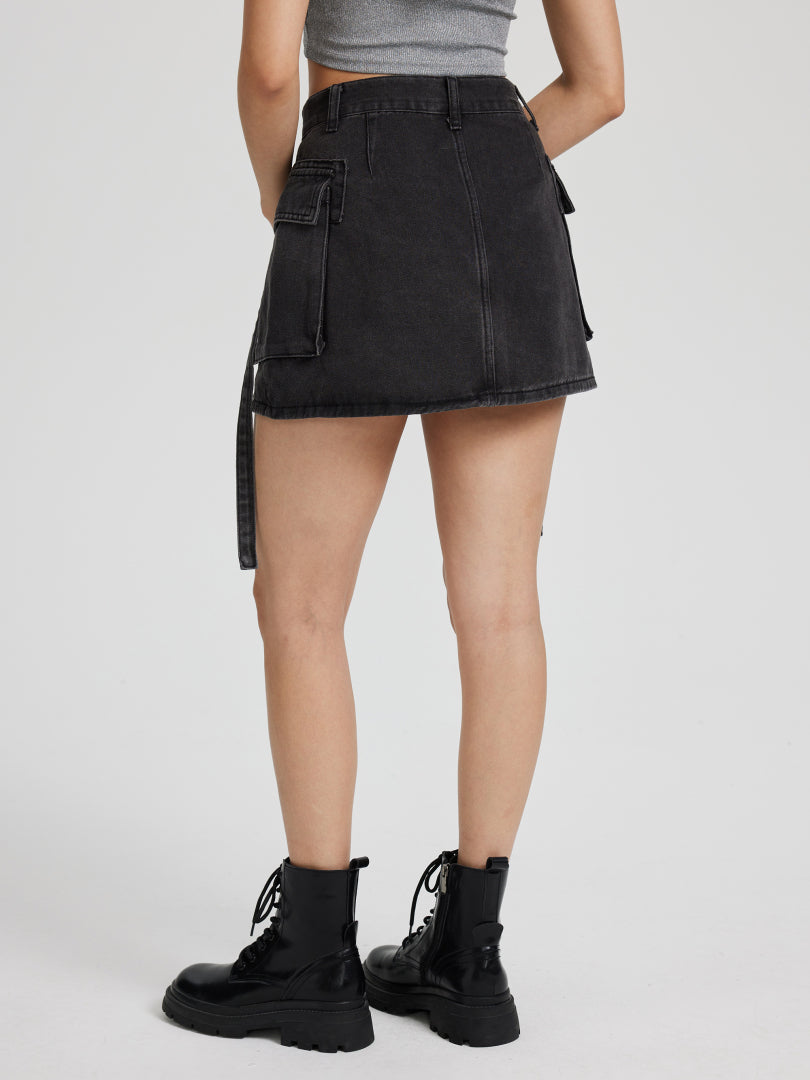 Denim Cargo Skirt 116308