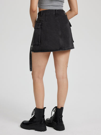 Denim Cargo Skirt 116308