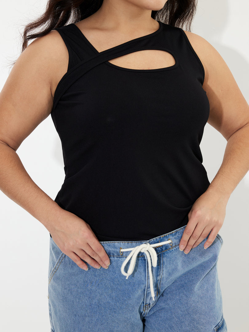 Plus Size Cut Out Tank Top 1232332