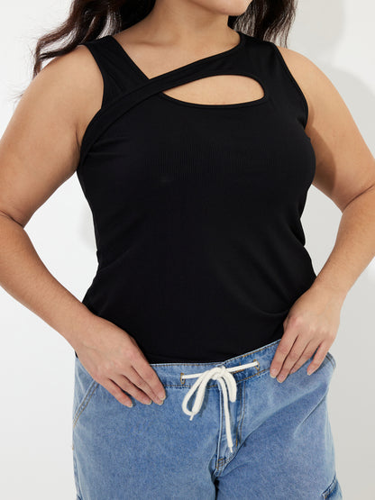 Plus Size Cut Out Tank Top 1232332