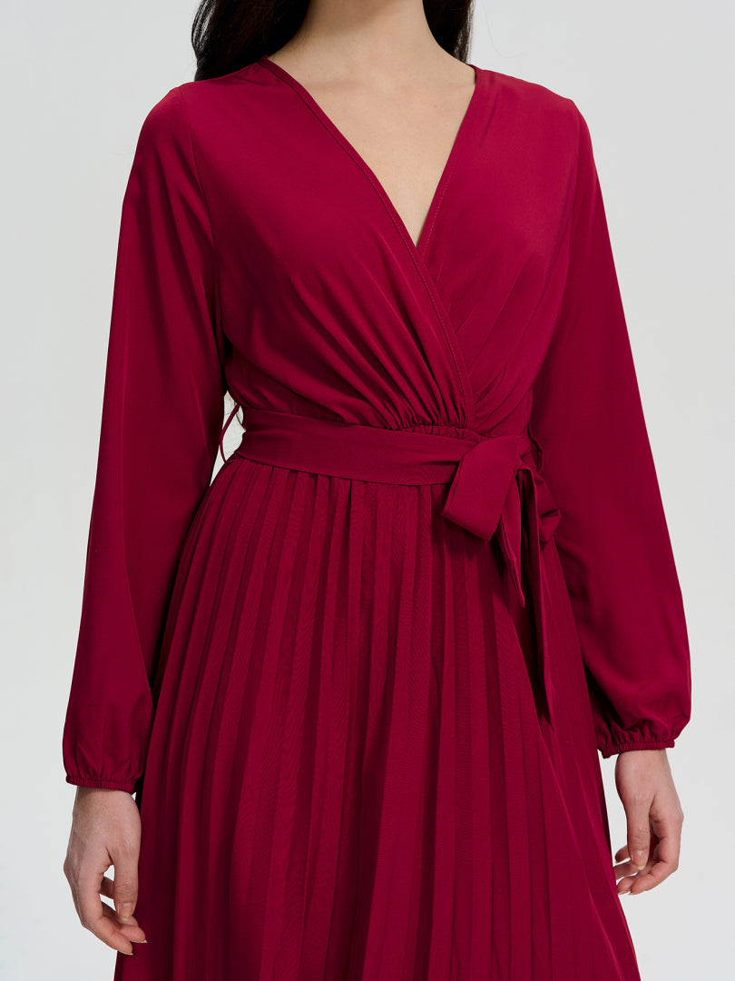 Pleated A-Line Dress 116487