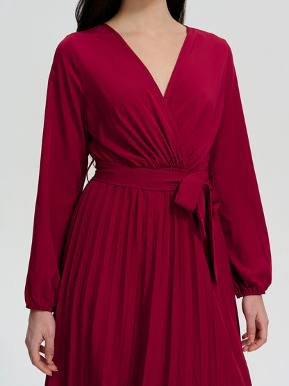 Pleated A-Line Dress 116487