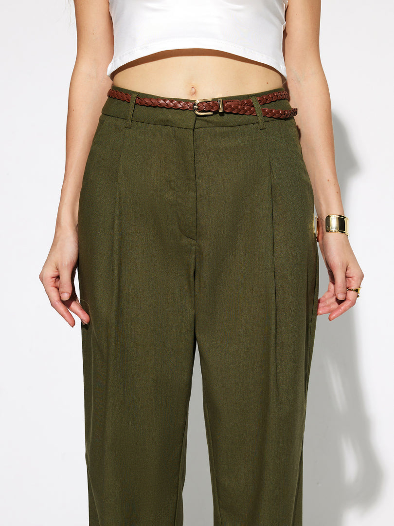 Belted Straight Leg Pants 1277862