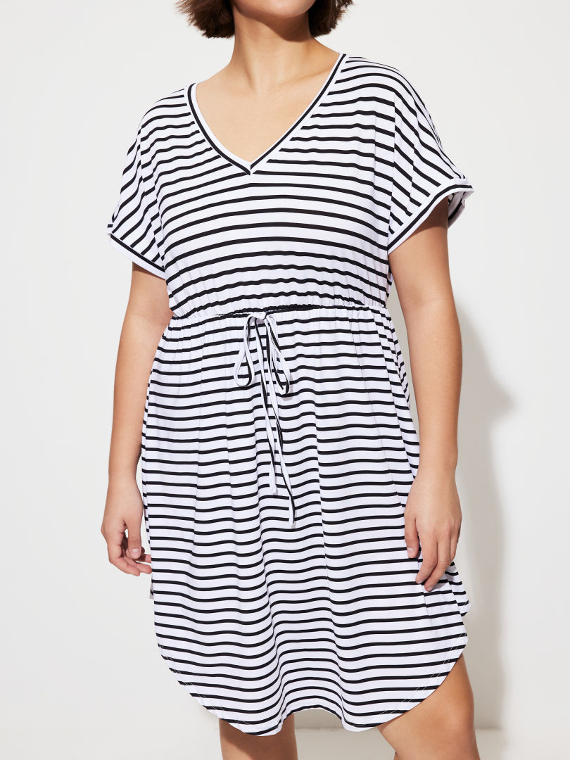 Plus Size Drawstring A-Line Dress 1283302