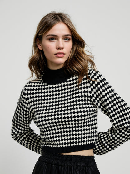 Color Block Knit Pullover 113294