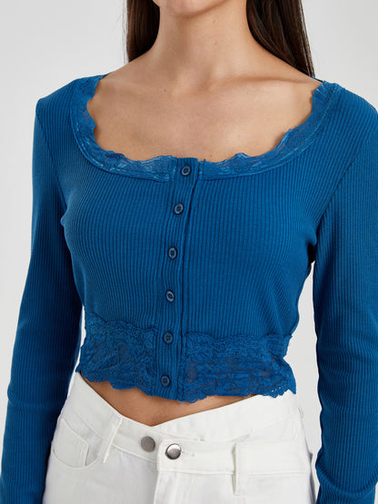 تیشێرتێکی پلاکێت بە دانتێل 117259