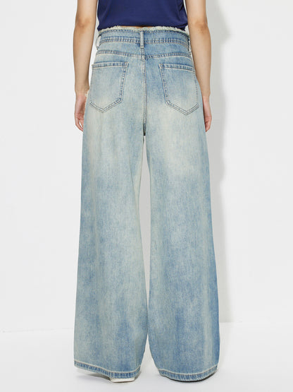 Embroidered Wide Leg Jeans 1251972