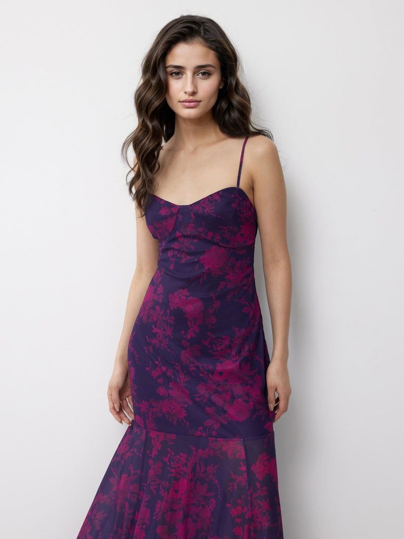 Printed Bodycon Maxi Dress 117610