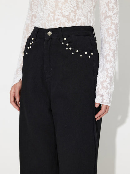 Beaded Straight Leg Jeans 119880