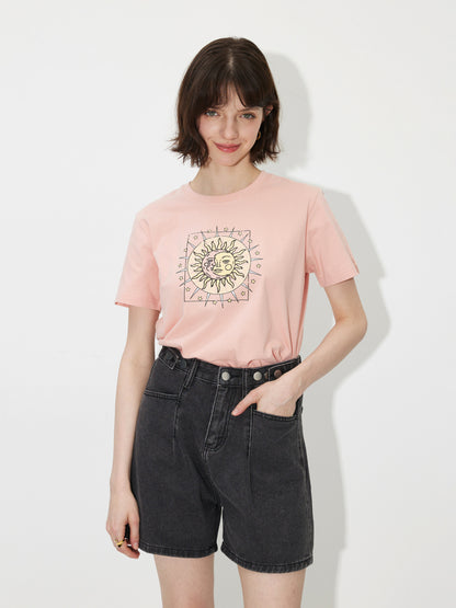 Printed Cotton T-Shirt 120716
