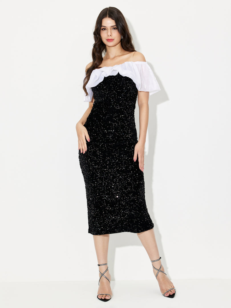 Patchwork Bodycon Dress 119162