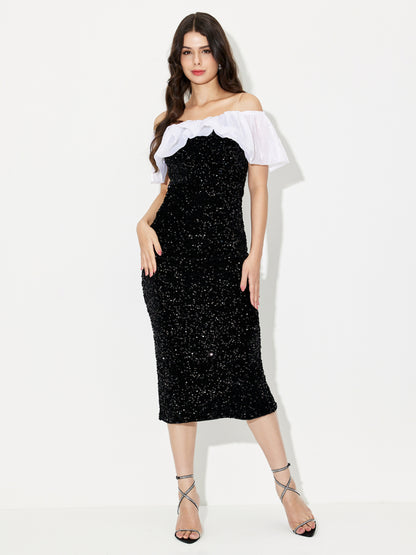 Patchwork Bodycon Dress 119162