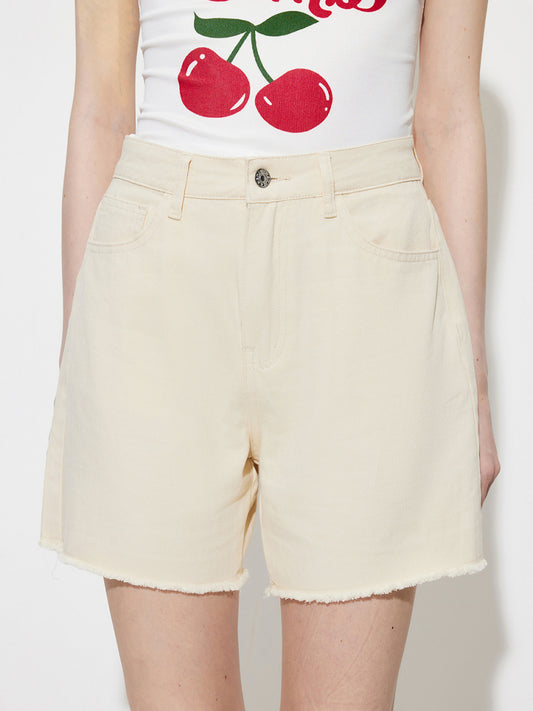 Raw Hem Denim Wide leg Shorts 1270752