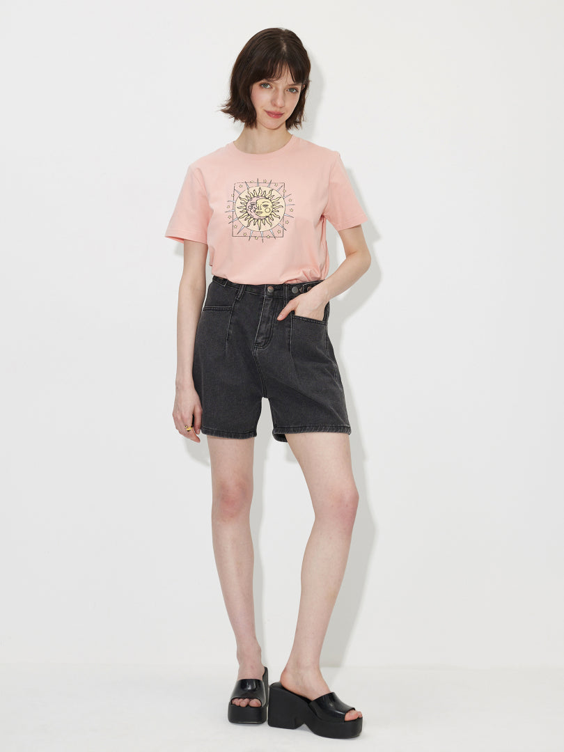 Printed Cotton T-Shirt 120716