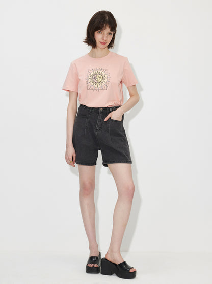 Printed Cotton T-Shirt 120716