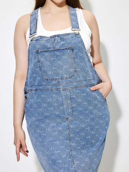 Plus Size Buttoned Pinafore Dress 1263462