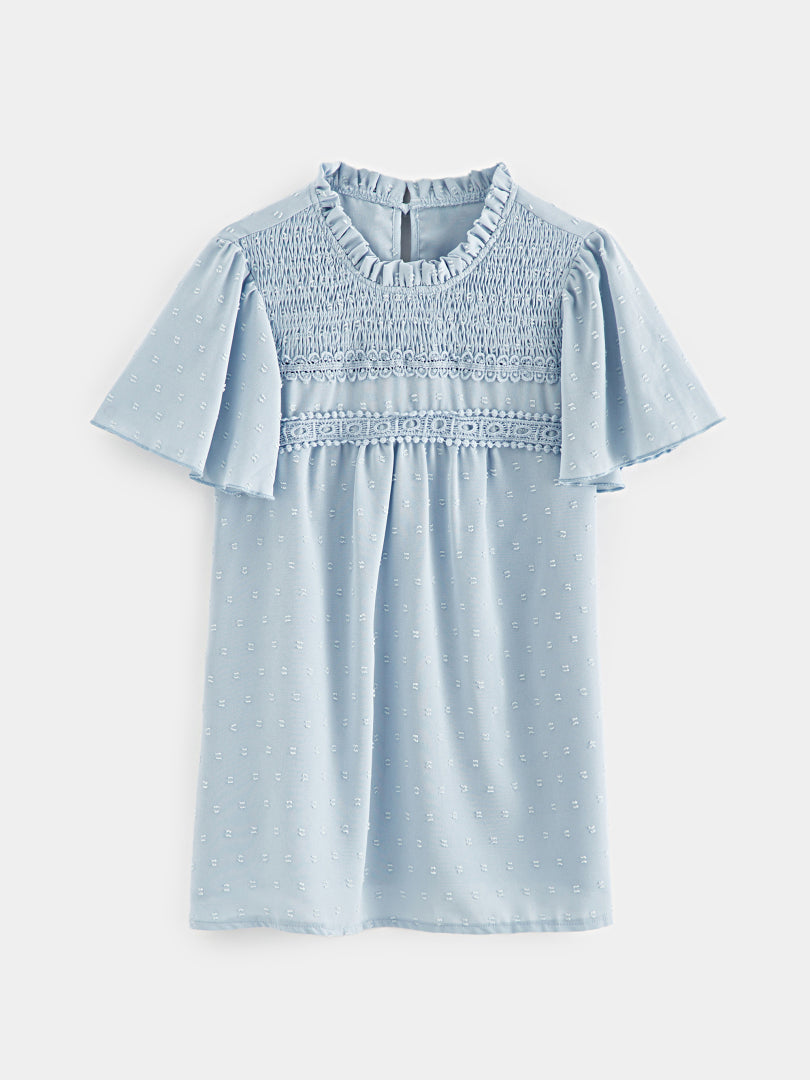 Lace Insert Dobby Top 120924