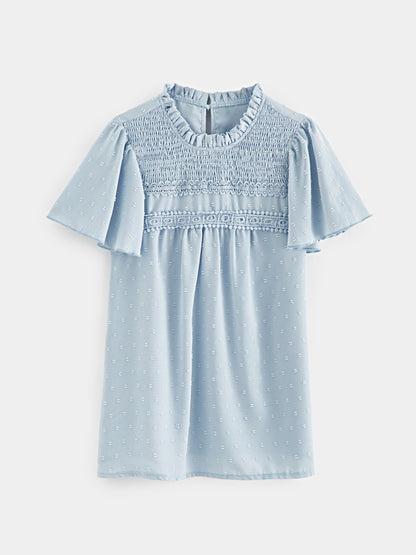 Lace Insert Dobby Top 120924