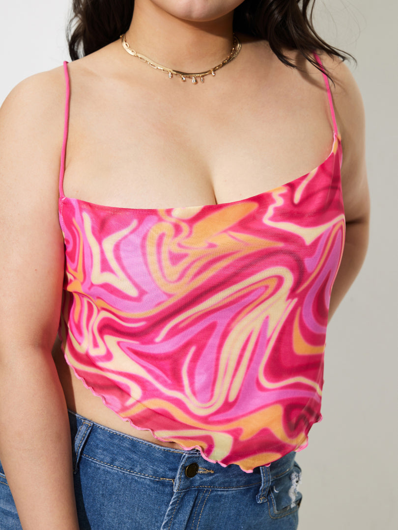 Plus Size Open Back Cami Top 1296992
