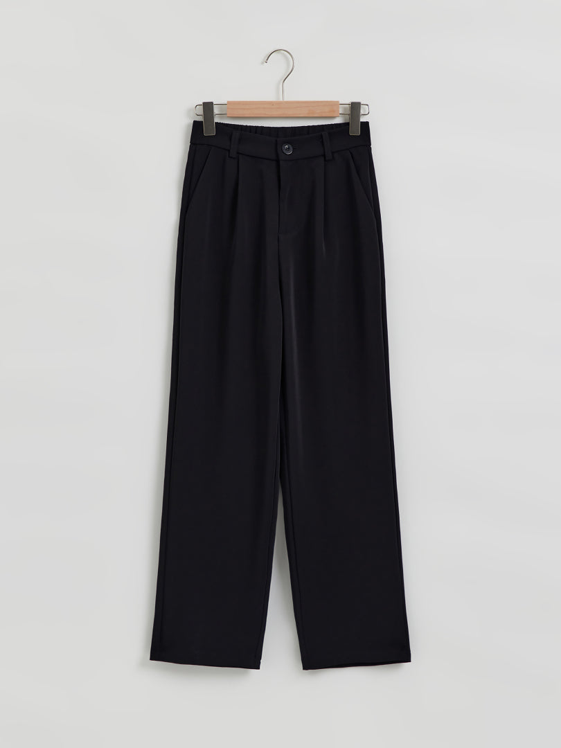 Button Straight Leg Pants 111511