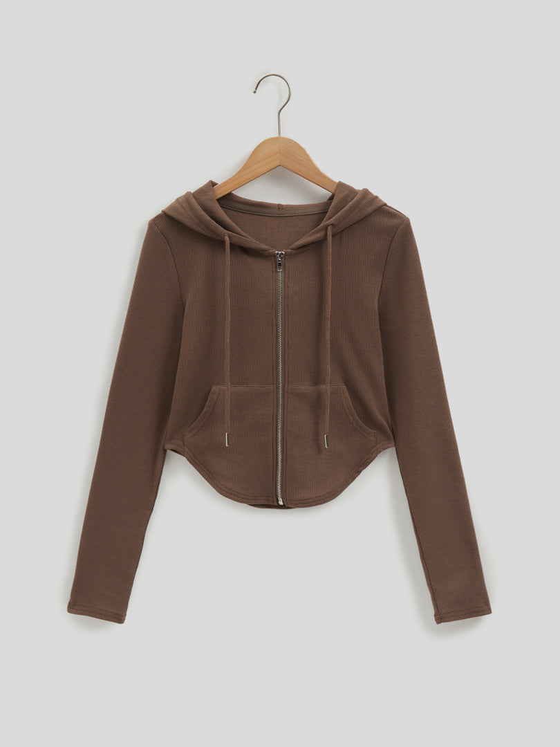 Ribbed Hooded Sweatshirt 117420
